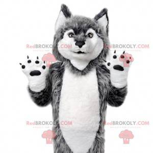 Grijze wolf mascotte. Grijze wolf kostuum - Redbrokoly.com